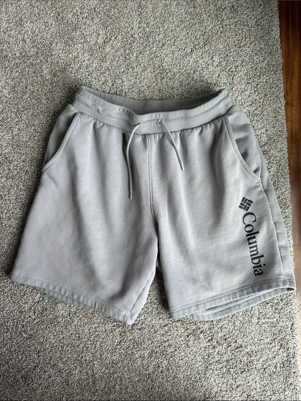 Columbia Men’s Gray Athletic Fleece Shorts with Logo